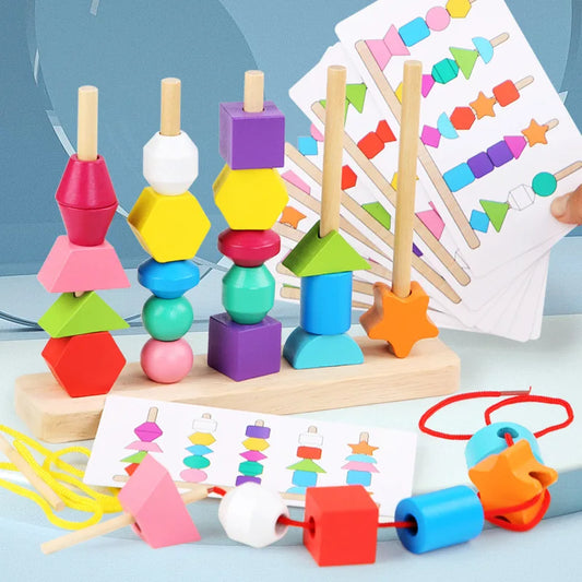 Wooden montessori toys: puzzle for training logic and motor skills, eco-friendly developmental set