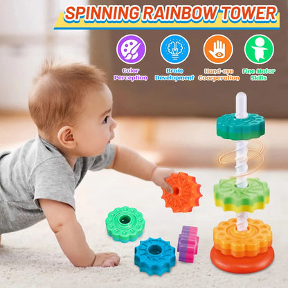 Montessori educational toy set - multicolored pyramid