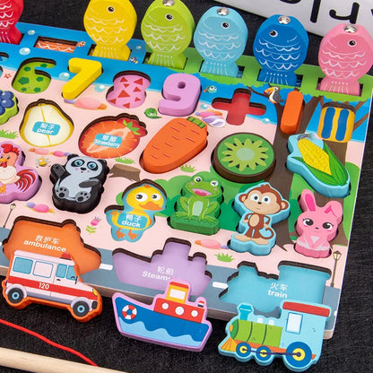 Large educational set  Montessori system: eco-friendly toys for preschool children