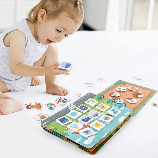 Soft busy-board - educational toy for children Montessori, a set for learning colors