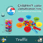 Set of figures "Animals": colorful figures with containers. Educational game Montessori system